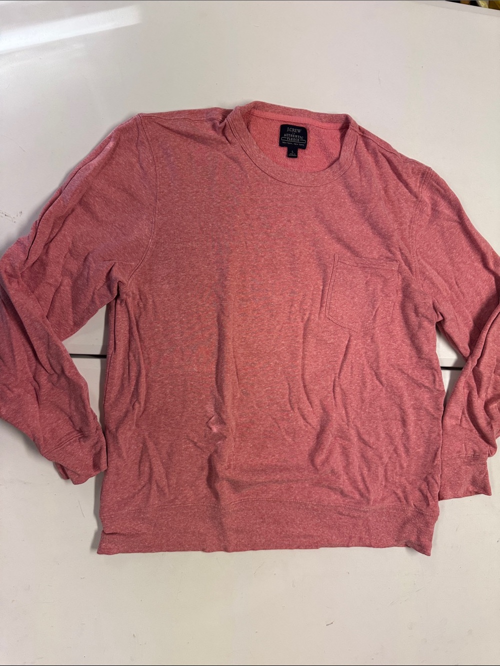 J. Crew Men's Heathered Rose Crewneck Sweater
